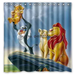 2024 Cartoon Lion King Simba tenda da doccia Anime tessuto impermeabile 150x180cm tende da bagno resistente alla muffa decorazione del bagno