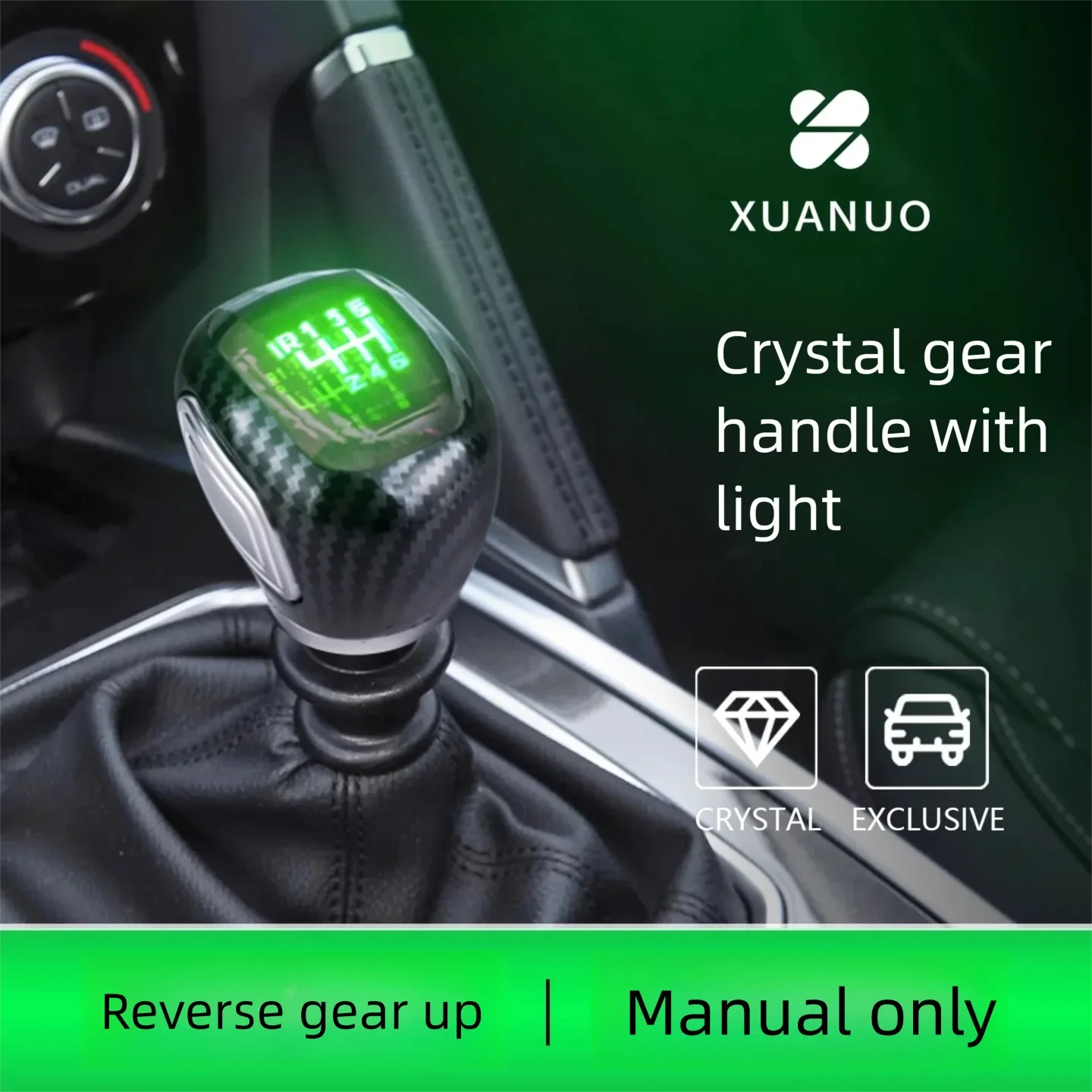 LED In Seven Colors Crystal Shift Knob Suitable For Manual/Reverse Transmission Models, 5-Speed/6-Speed Universal Version view 2