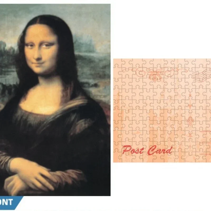 Mini 150pcs Puzzles Mona Lisa Puzzle Series Postcard Puzzle Envelope Packaging