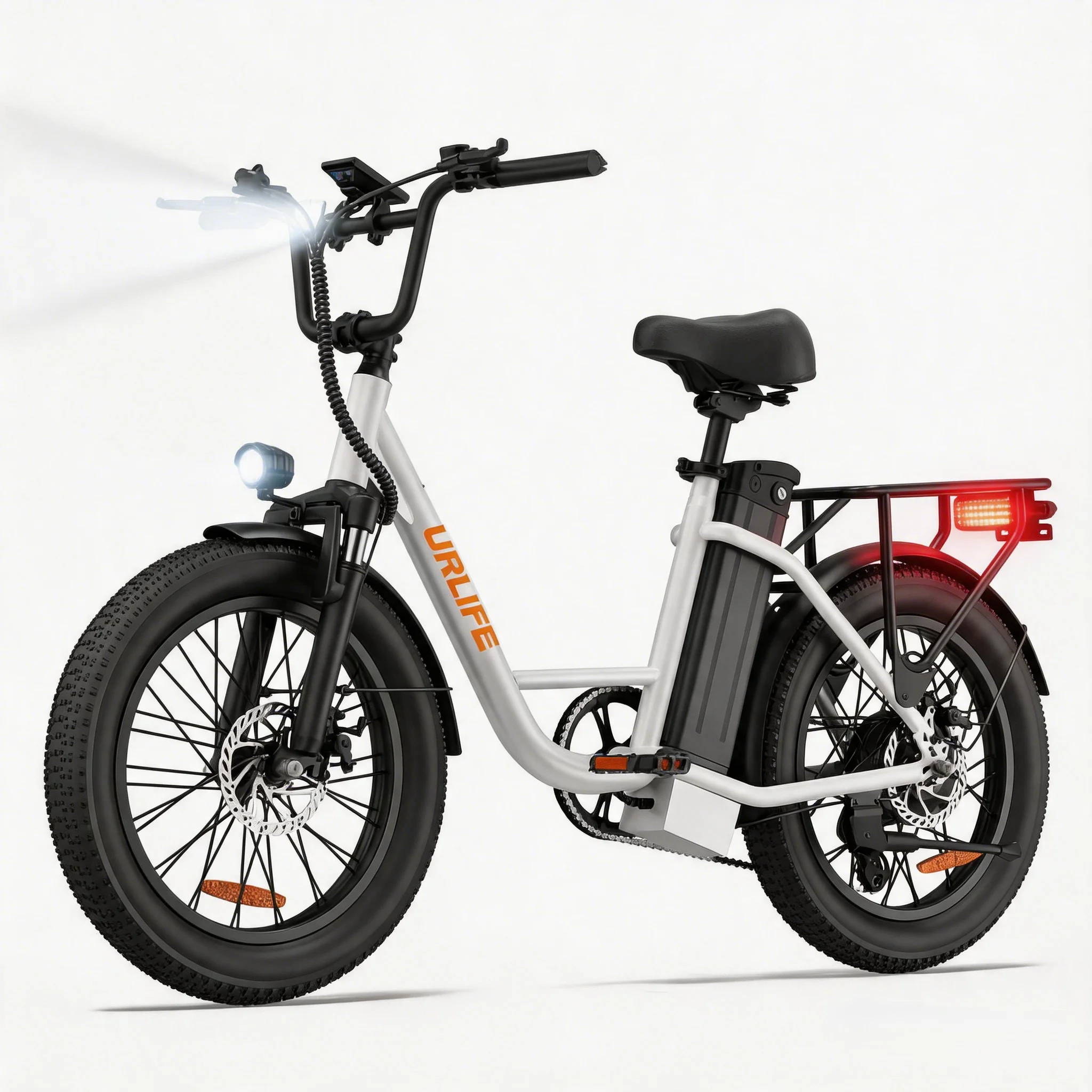 F66 20x3 Fat Tire Electric Bike with 500W Motor 48V 13Ah Removable Battery 80Miles Range Hydraulic Disc Brakes Full Suspension 7 Speed Gears Perfect for Scenic Weekend Camping Daily Commuting and Off Road Adventures