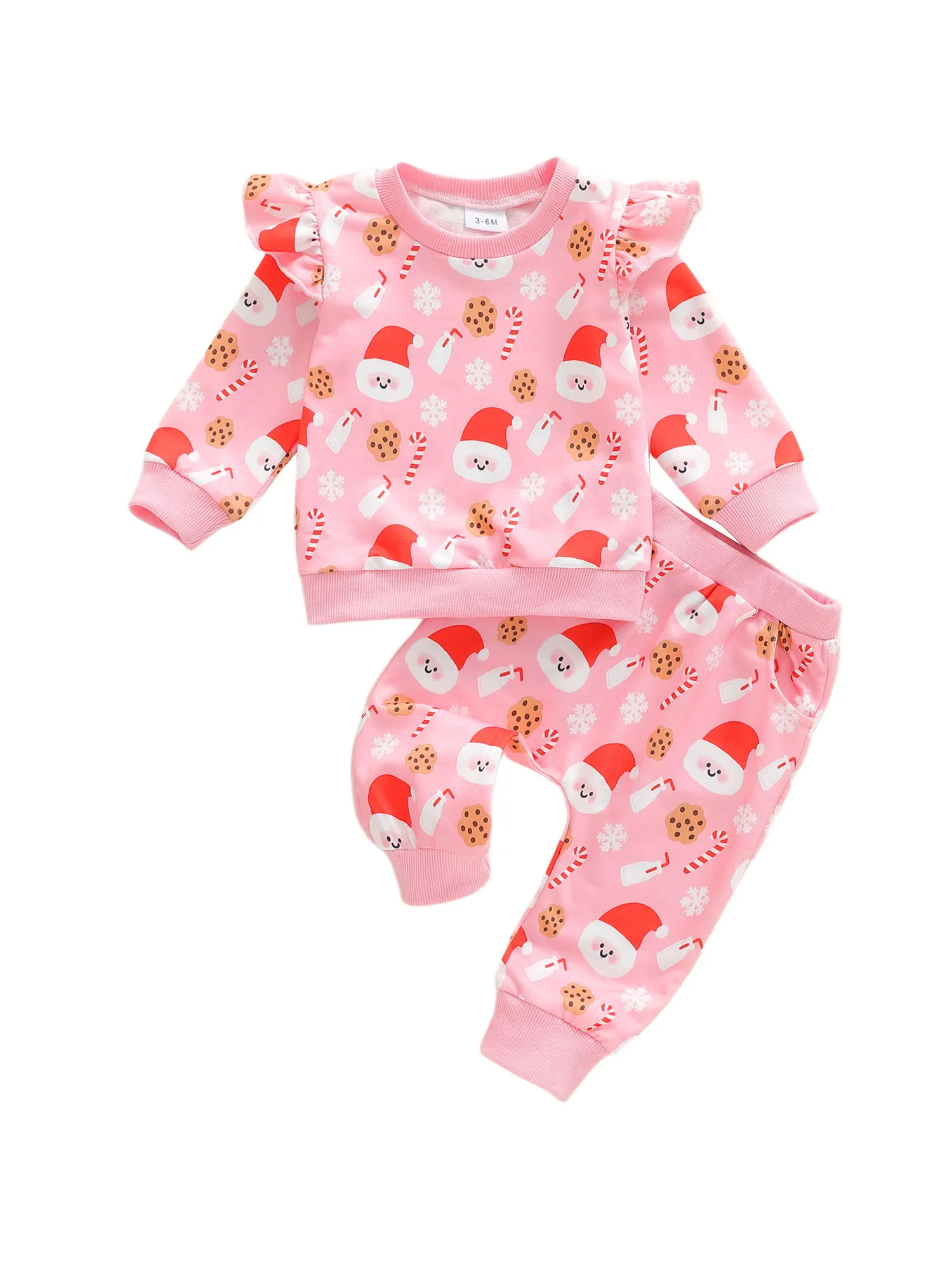 

Милый праздничный наряд для маленьких девочек, свитер с рисунком снеговика и оленя, эластичные леггинсы, комплект из 2 предметов на Рождество