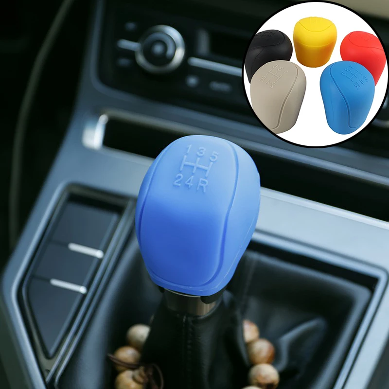 Silicone Gear Shift Knob Cover Non-Slip Grip Handle Protective Covers Manual 5 6-speed Car Auto Shifter Knob Protector  ﻿
