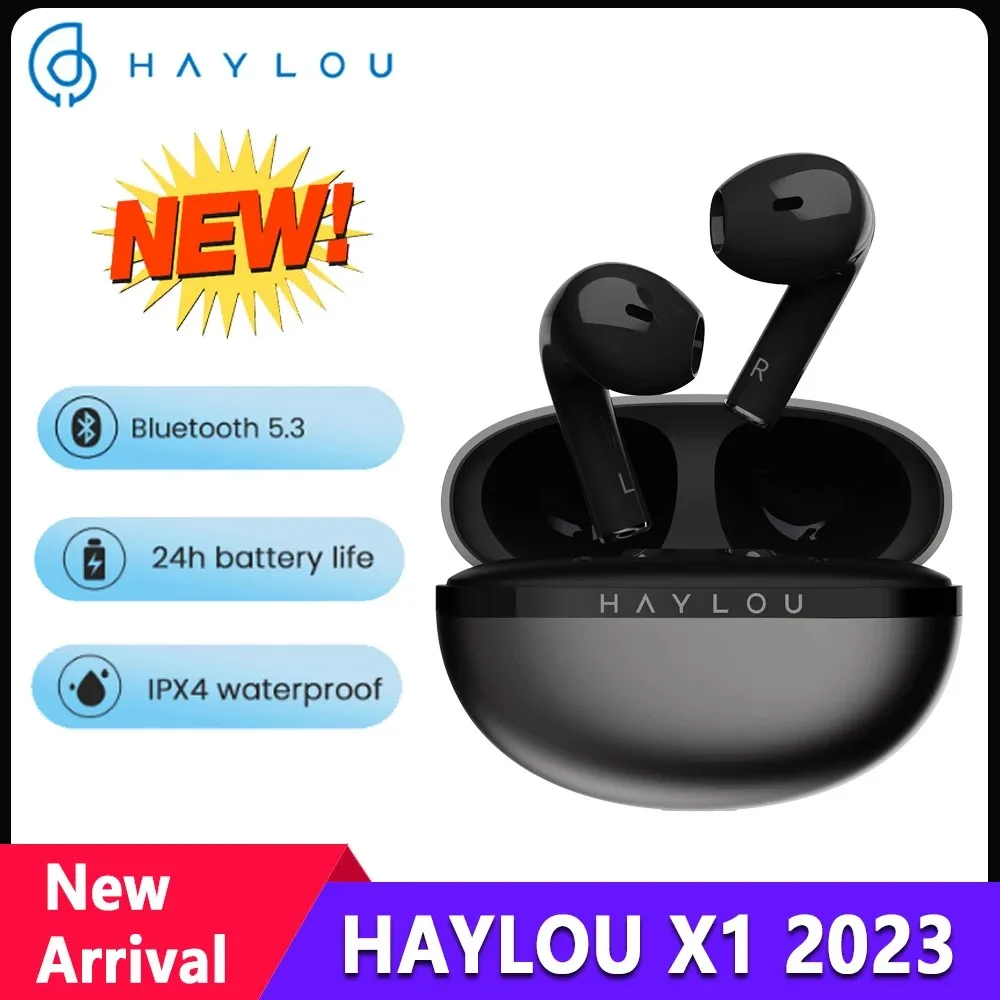 HAYLOU X1 2023 TWS Bluetooth 5.3 Earphones Wireless Gaming Headset IPX4 Waterproof Earbuds with Extended Battery Life