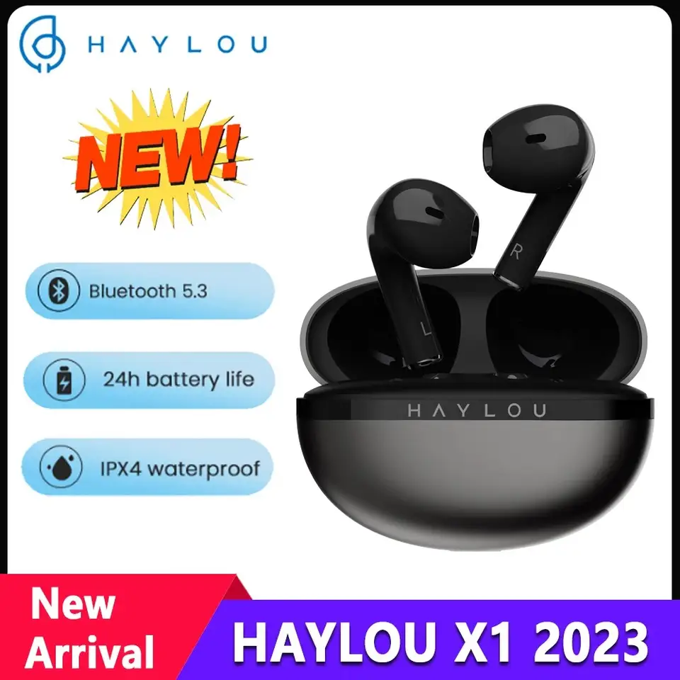 سماعات أذن HAYLOU X1 2023 TWS بلوتوث 5.3 سماعات رأس لاسلكية للألعاب مقاومة للماء IPX4 مع عمر بطارية ممتد
