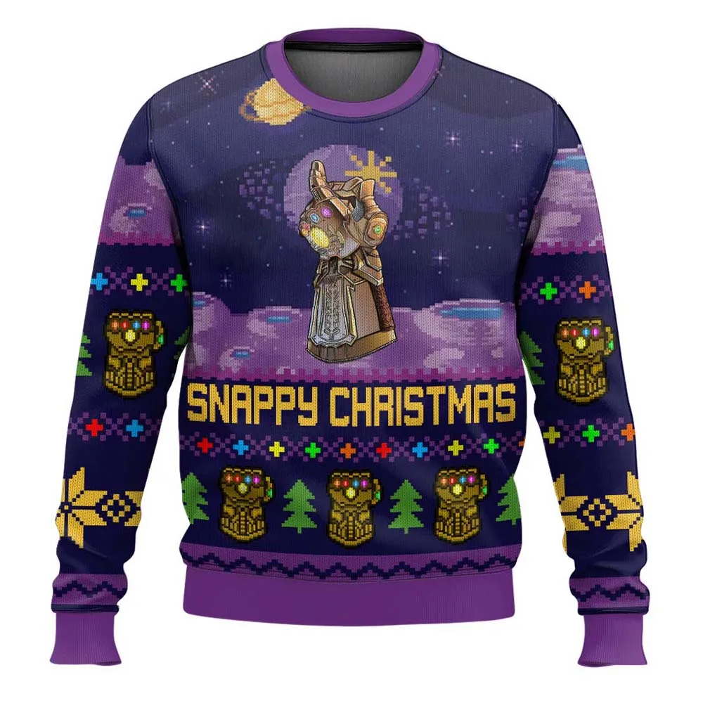 

Snappy Christmas Infinity Gauntlet Ugly Christmas Sweater Funny Holiday Party Pullover Sweater for Men Women Xmas Gift 2026