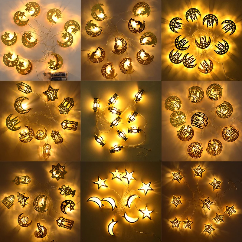 

Eid Mubarak LED Light String Indoor Moon Star Light Ramadan Kareem Decoration 2023 Islamic Muslims Eid Al Fitr Party Supplies