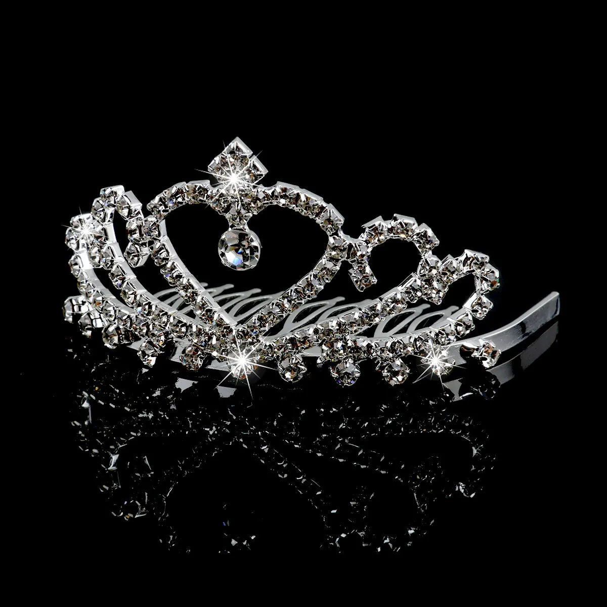 Luxury Bridal Crown Headband Tiara Adorned with Glittering Crystal Rhinestones and Functional Comb for Wedding Ceremony Or