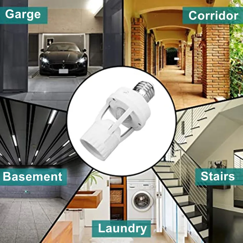Imagem -06 - Interruptor de Luz com Sensor de Movimento E27 100240v Detector de Movimento Base E27 Suporte de Lâmpada com Controle de Luz Interruptor Inteligente Adaptador de Soquete de Lâmpada