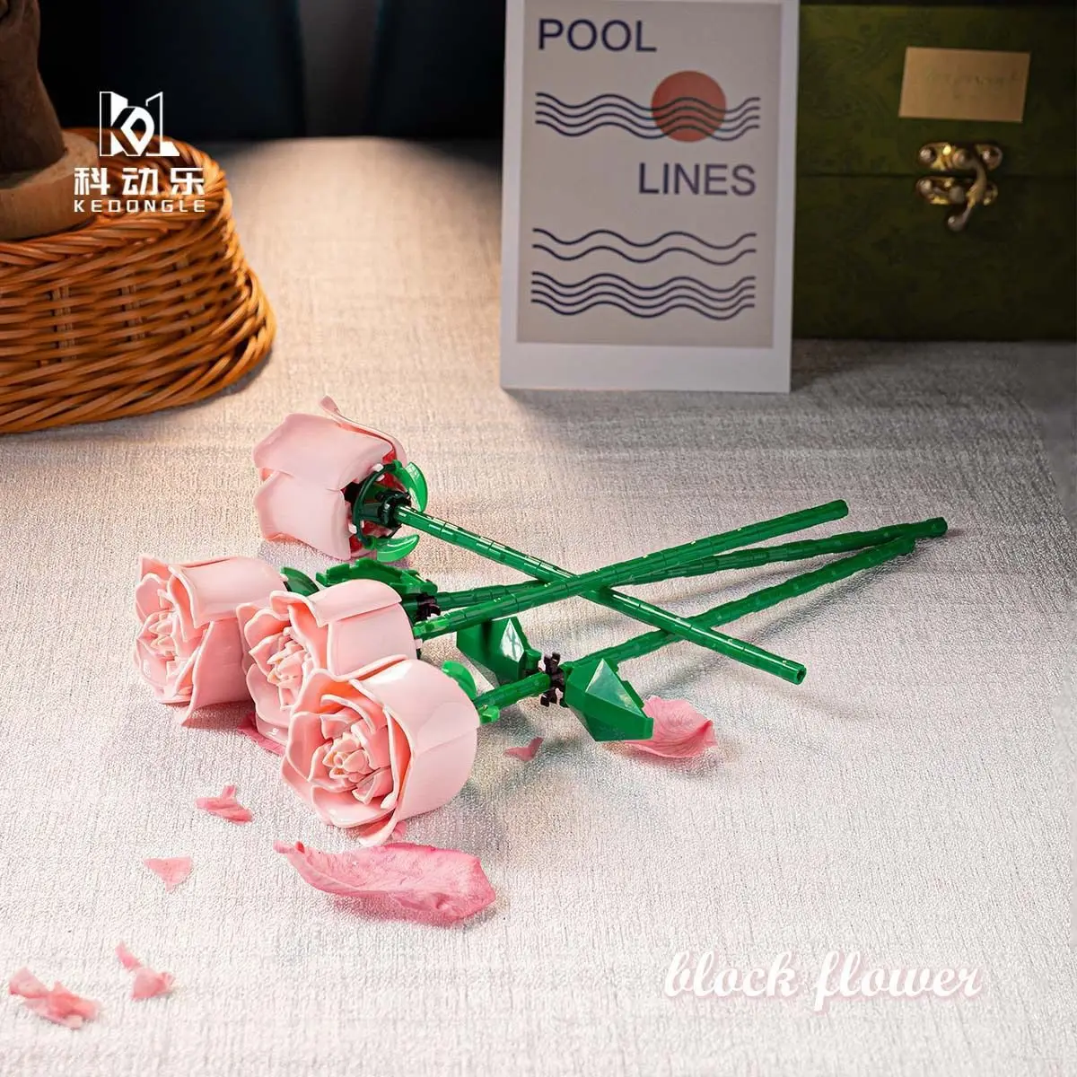 Eternal Building Rose Couple 3D Red/Pink/Blue Rose Toys Bouquet Love Home Decoration Mother\'s Day Valentine\'s Day Birthday Gift