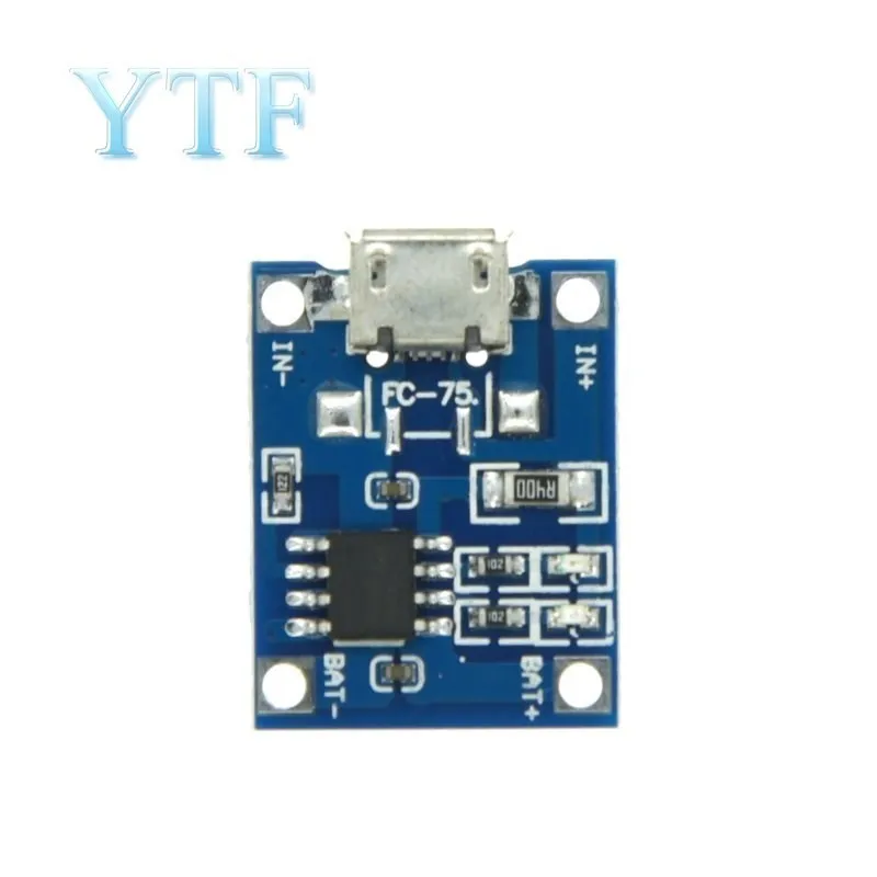 10/100pcs 5V 1A Micro USB 18650 Type-c Lithium Battery Charging Board Charger Module+Protection Dual Functions For TP4056 18650