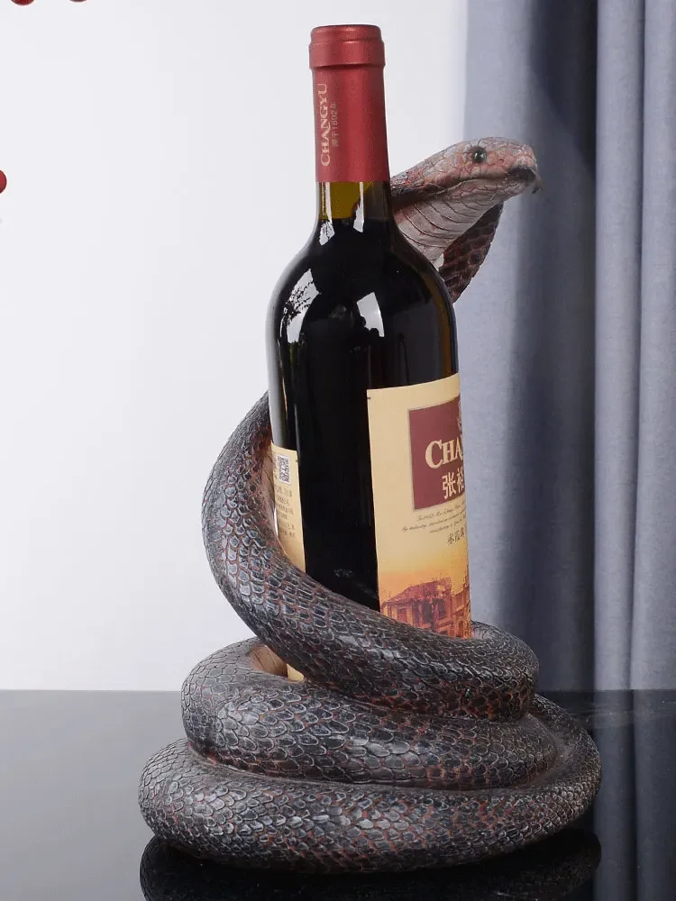 

Cobra wine rack ornaments European style light luxury high-end living room TV cabinet wine cabinet wine bottle display rack deco