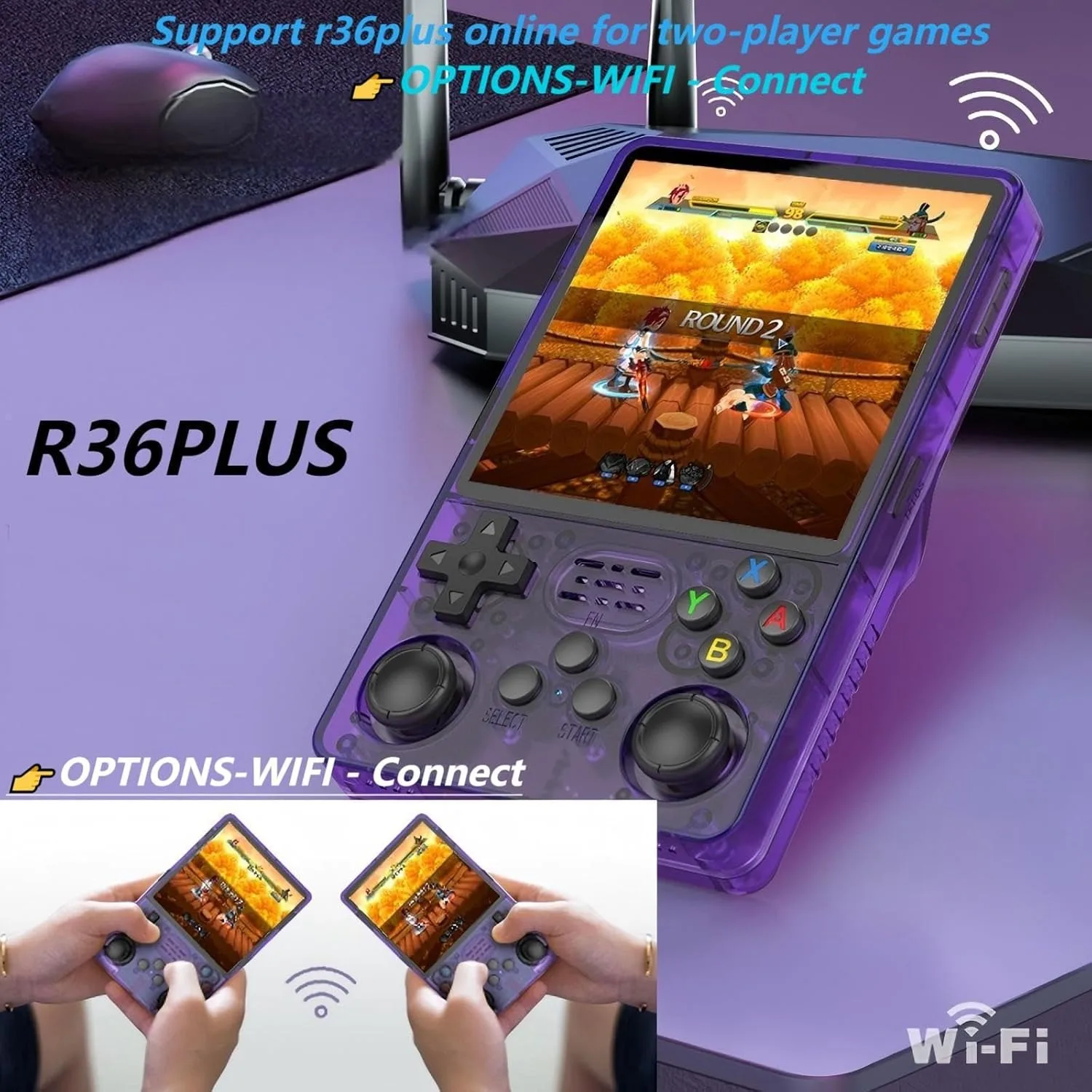 Konsol Game Retro Genggam R36S Plus, Konsol Emulator Portabel, mendukung 26+ Emulator /mp4, Layar IPS 4.0 inci