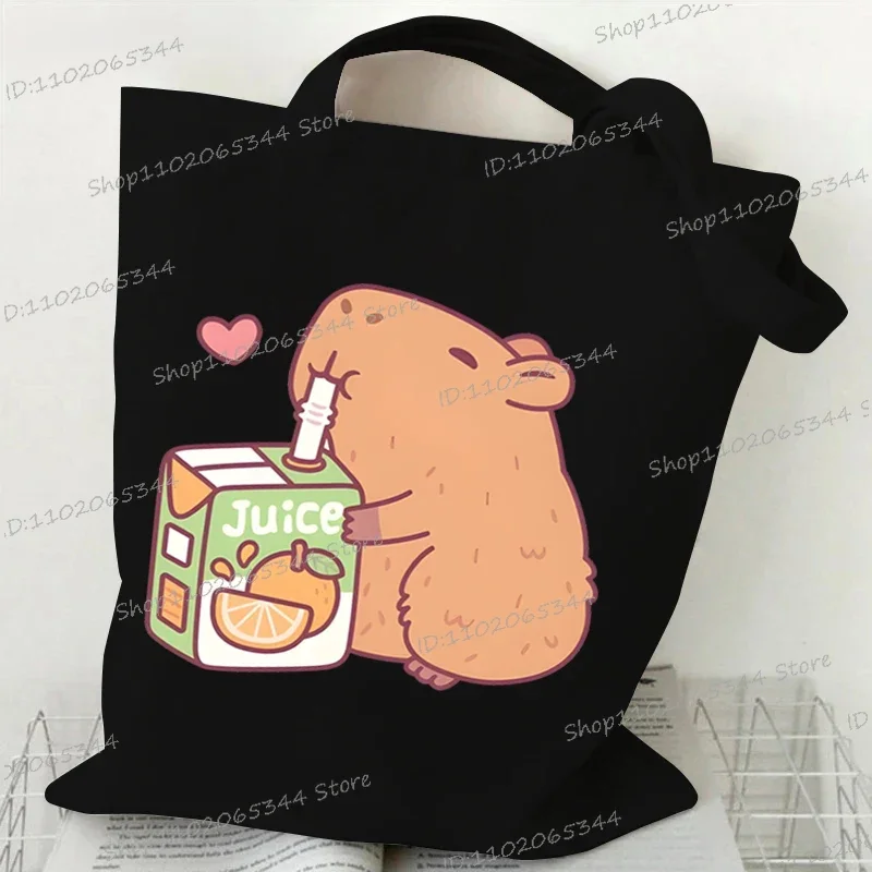 Bobo Tea Capybara grafika torebki damskie Harajuku torba na ramię ze zwierzętami moda kreskówka torba na zakupy torba boczna dla pań