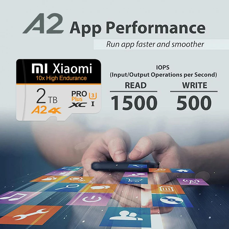 Original Xiaomi 2TB 4K V60 Memory Card 128GB Class 10 V30 TF Card 1TB SD Card 512GB 256GB A2 U3 High Speed Micro TF SD Card 2TB