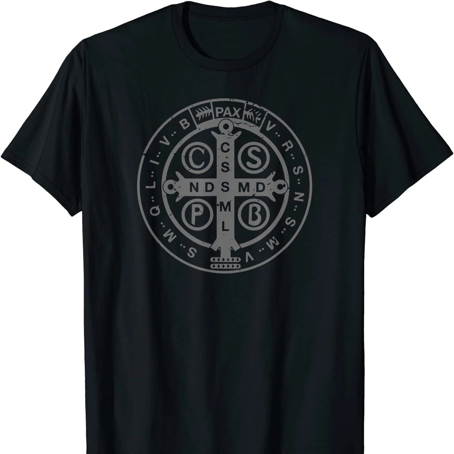 

Religious Catholic St. Benedict Medal - Christian Gift T Shirt New 100% Cotton Short Sleeve O-Neck T-shirt Casual Mens Top