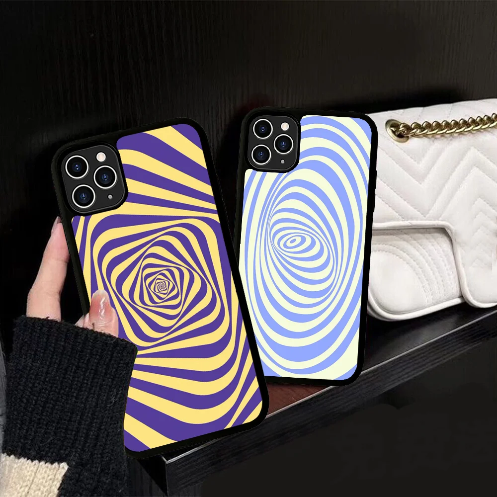 Fashion Swirl Pattern Phone Case Silicone PC+TPU For For IPhone 11 12 13 14 15 16 Plus Pro Max Cover