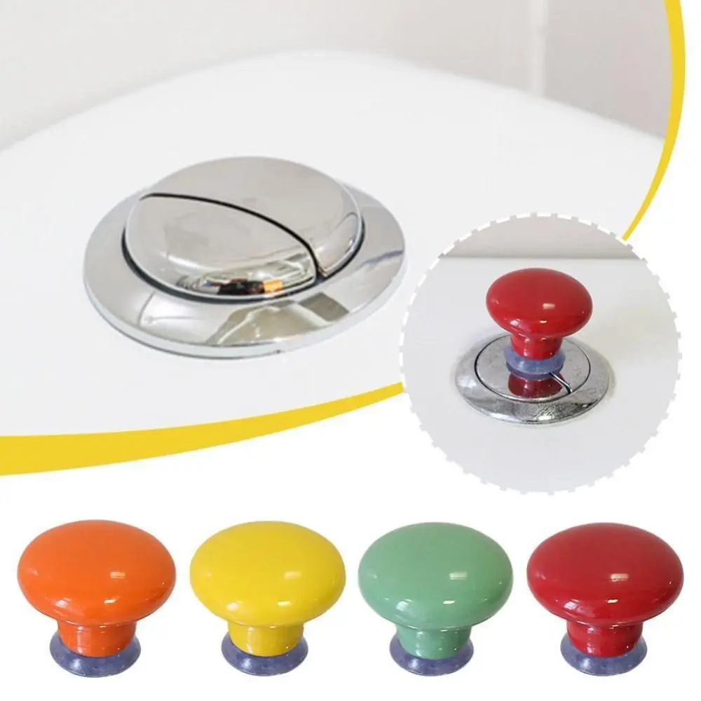 Fashion Plastic Oblate Round Toilet Tank Button Universal Labor-saving Furniture Handle Toilet Flush Button Toilet