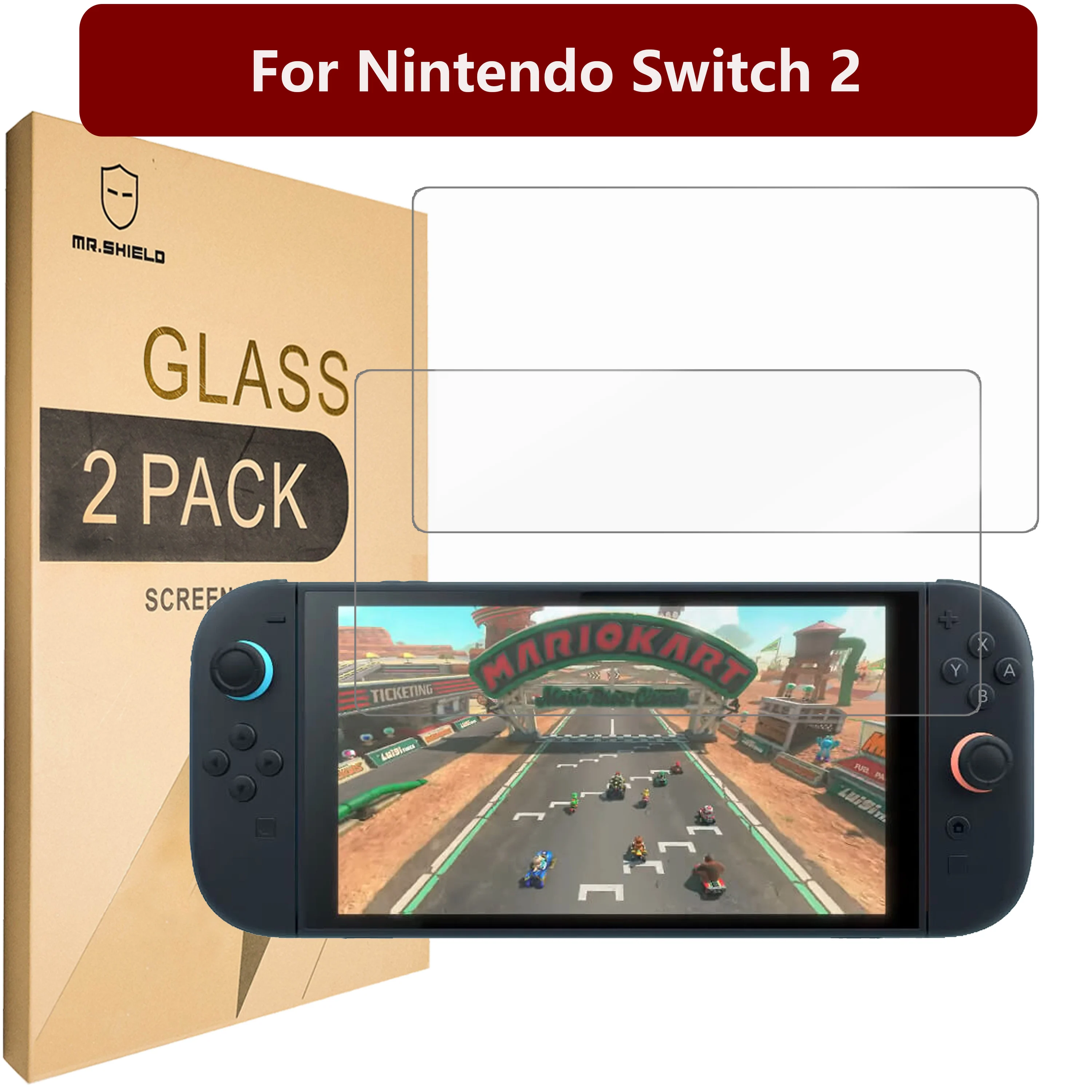 

Mr.Shield Screen Protector compatible with Nintendo Switch 2 [Tempered Glass] [2-PACK] [Japan Glass with 9H Hardness]