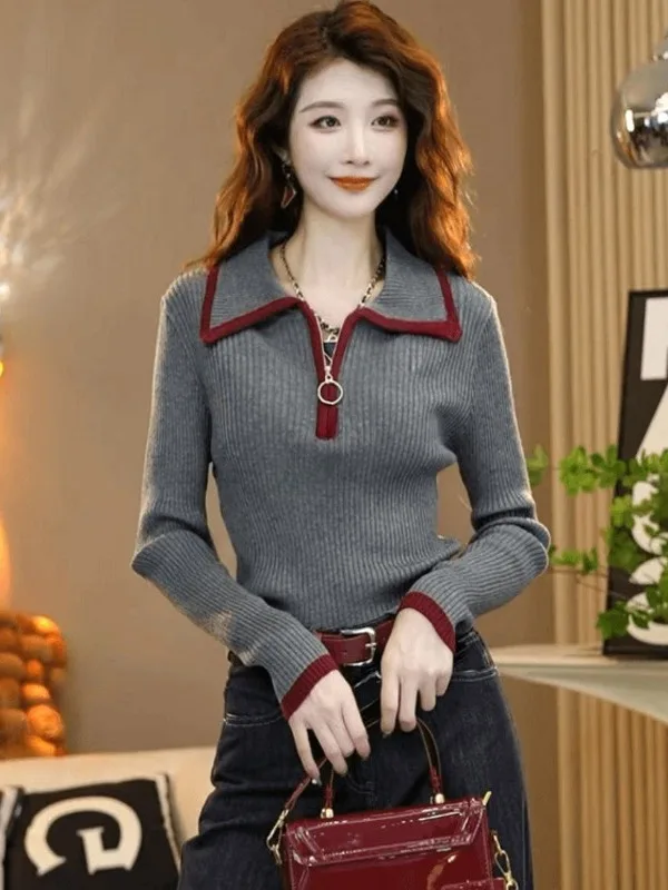 

Slim Fit Long Sve Knitted Ne Sweater Outlet Store Tailored Women's Faion Autumn Wear Comfortable Viscose Fiber