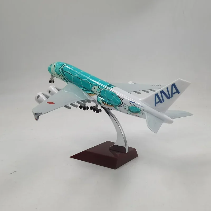 Model samolotu zabawka 20cm stop metalu japonia Air ANA Airbus A380 Cartoon żółw morski Airlines Model samolotu Airways Model samolotu