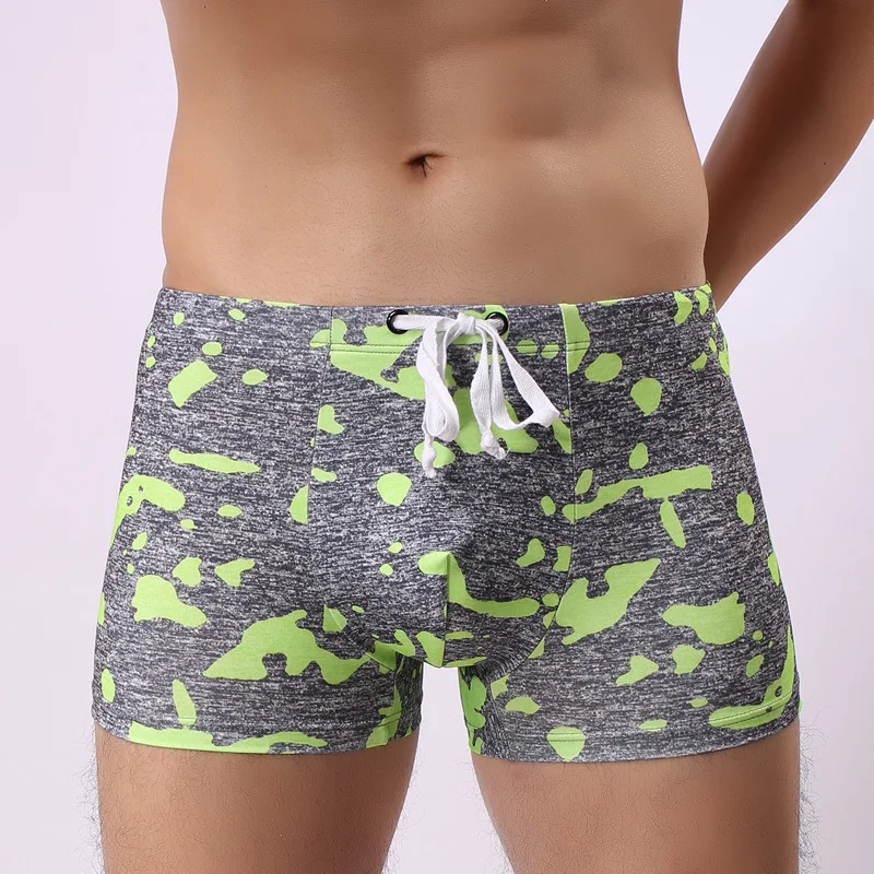 

Hot spring color fashion swimsuit men's print camouflage flat-angle breathable quick-drying swimming trunks shorts