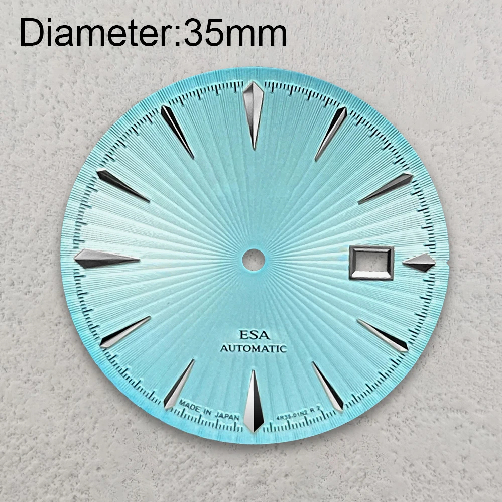 35mm S Logo Cocktail Dial Fit NH35/NH36 Movement High-Quality Vertical Grain Dial Watch Modification Accessories