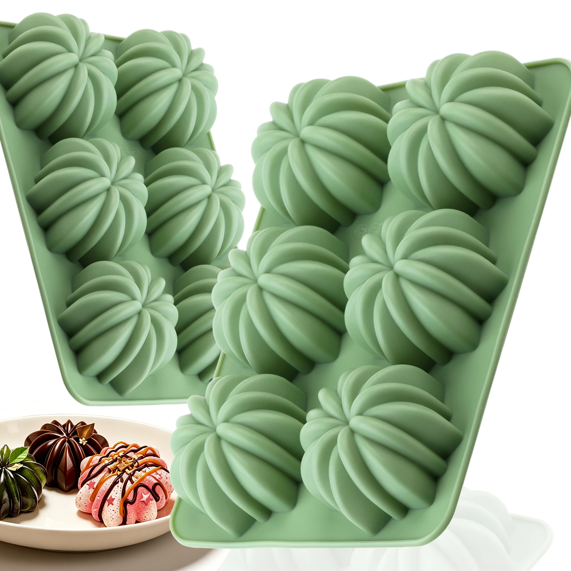 Silikon-Blumenbackform, 6-fach 3D Exquisite Blumen-Silikonform für Kuchen, Mousse, Süßigkeiten & Seife, Perfekt für Kunstkuchen