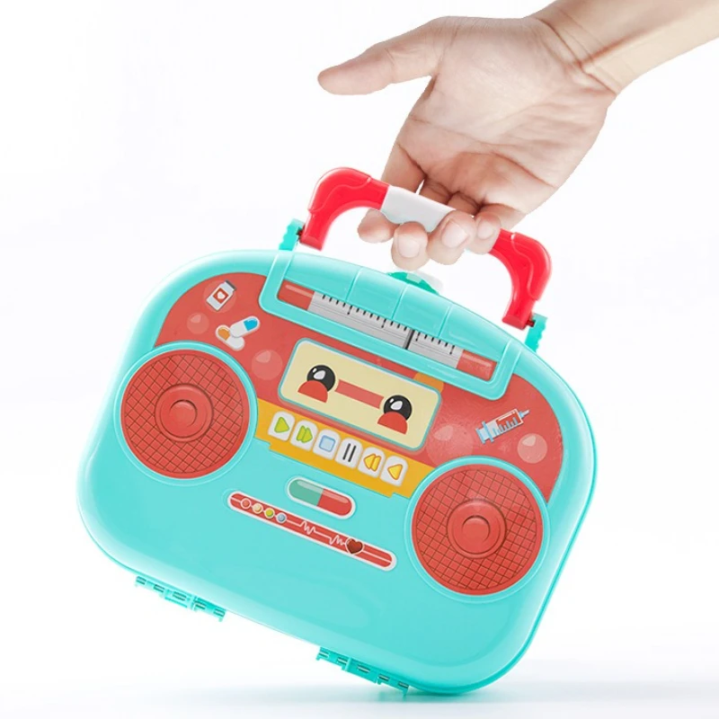 16 pièces/ensemble accessoires de médecin de Simulation kdis Kit d'outils médicaux lumière électrique musique stéthoscope thermomètre ensemble jouer maison jouet