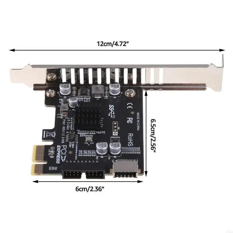 2025 Nuevo PCIe a USB3 Tipo-E Tipo frontal C 19P CARIDAD EXPANSIÓN PCI-EX1 X16 6