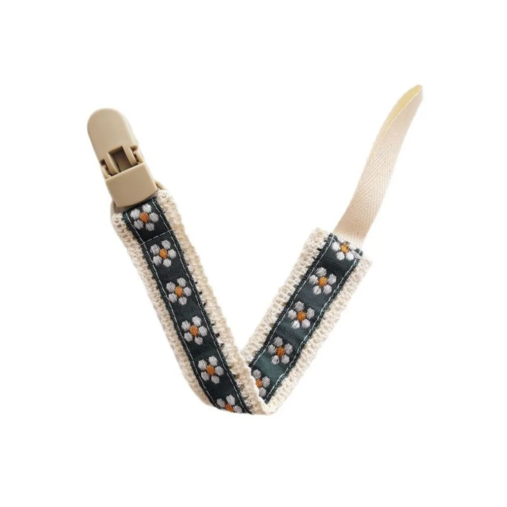 

Ethnic Style Baby Cloth Pacifier Chain Wooden Clip Floral Soother Holder Teether Toys Straps Adjustable Nipple Holder Clips