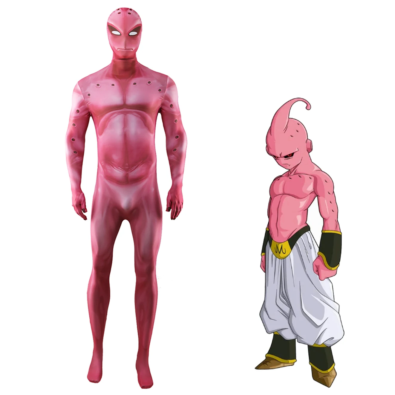 Anime Majin Buu Cosplay Kostuum Superheld 3d Gedrukt Spandex Zenzai Suits Majin Buu Boy Cosplay Halloween Kostuum Voor Volwassen Kinderen