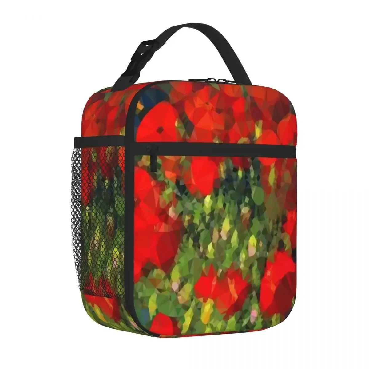 Hot Sale Van Gogh Red Poppies Low Poly Geometric Triangles Watercolor Food Storage Bag Long Drive Food Storage Bag