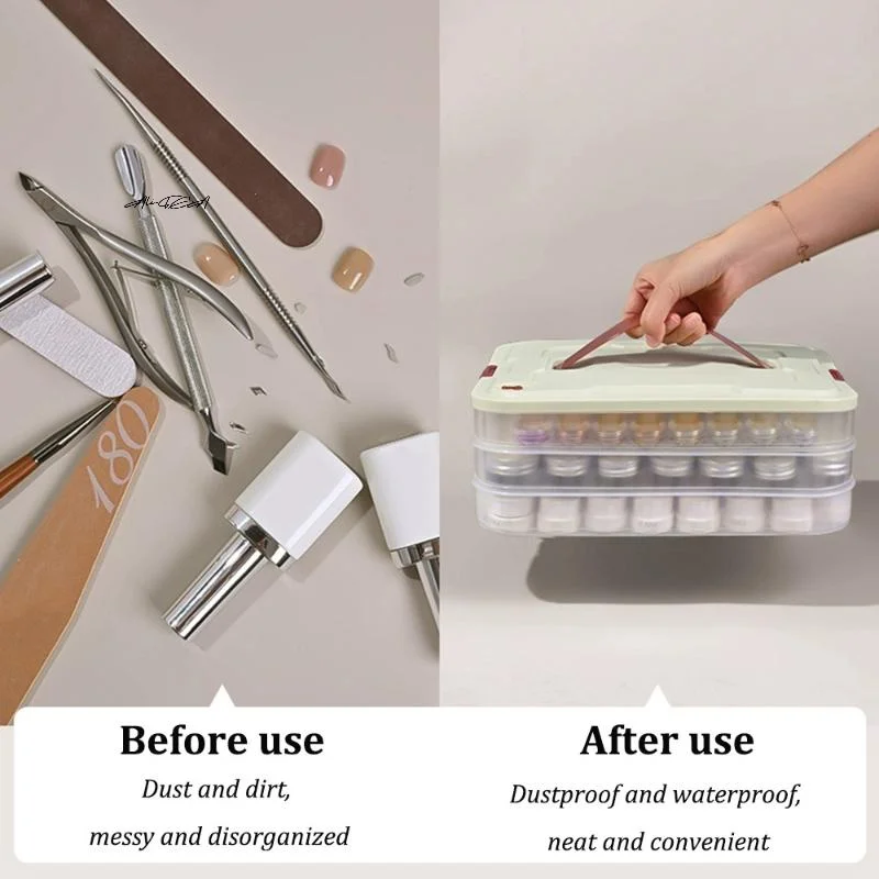 Organisateur de vernis à ongles en PVC, boîte de rangement de Gel UV 1/2/3/4 couches, conteneur d'outils de Nail Art, installation rapide, étui à cosmétiques pour outils de beauté