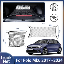 For Volkswagen Virtus VW Polo Mk6 2017~2024 2019 2023 Car Trunk Net Wear-resistant Convenient Elasticity Nylon Nets Accessories