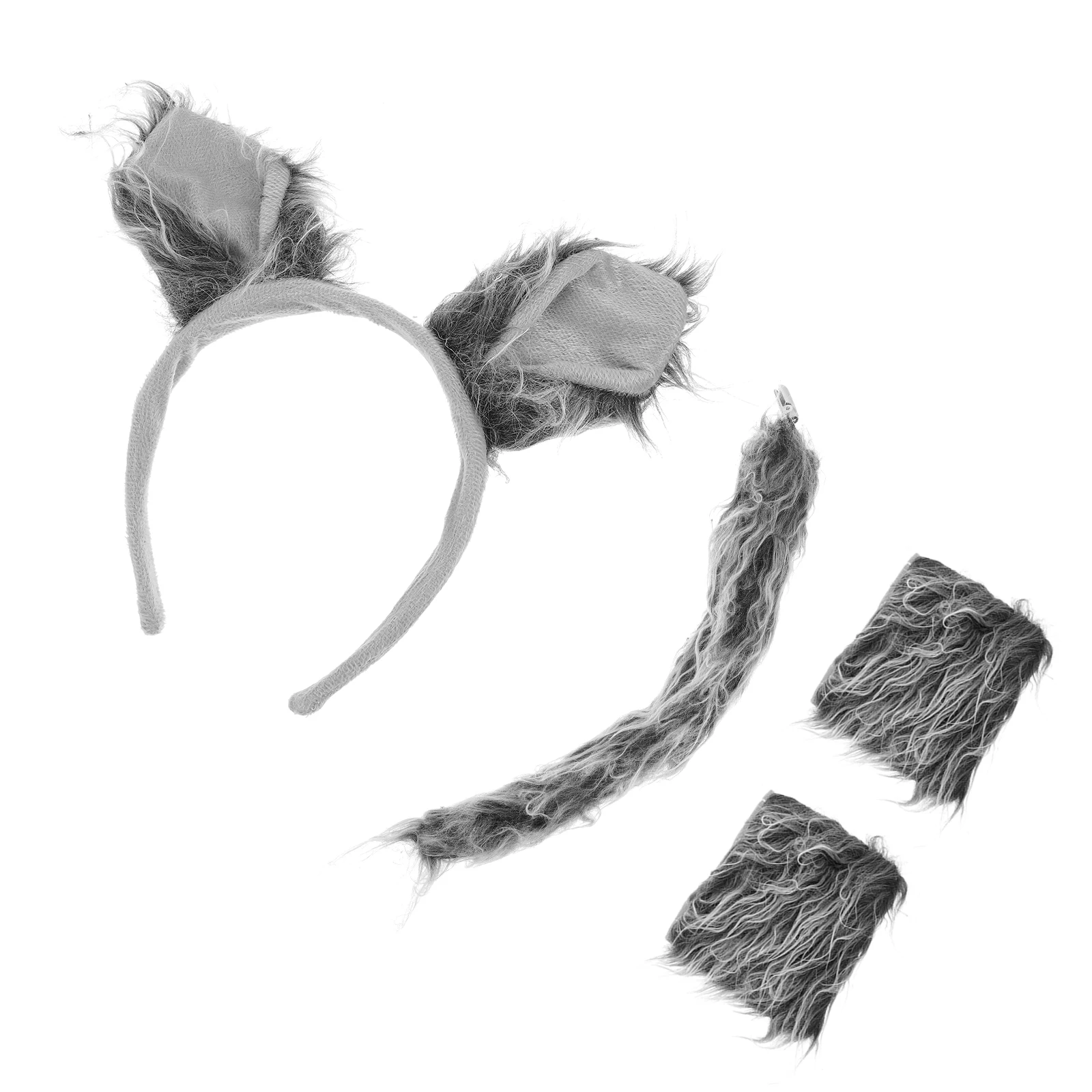 

Wolf Ears Costume Props Set Material Party Headb Tail Gloves Cosplay Stage Birthday Photoshoot