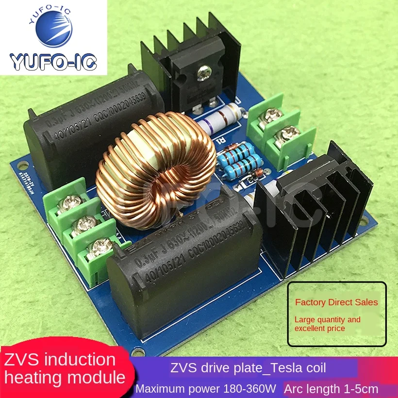 

3pc Zero-Voltage Switching (ZVS) Drive Coil Power Boost High-Voltage Generator Plate Induction Heating Module System x-0.39g