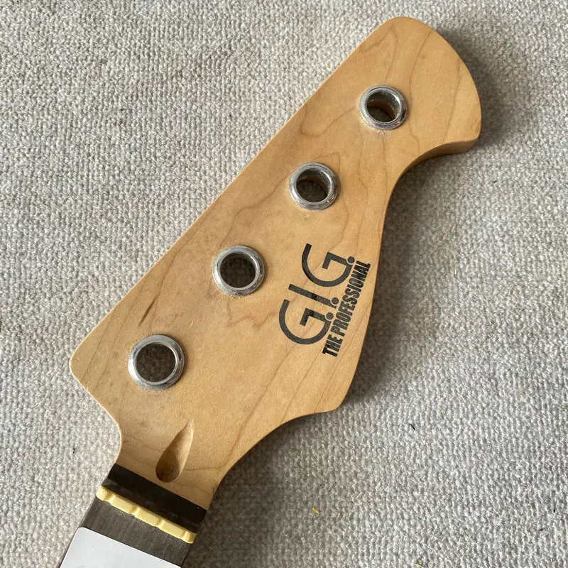 GN853  Custom Handmade Bass Unfinished 4 String Electric Bass Neck Maple with Rosewood Brand Items for Replace DIY Guitar Parts