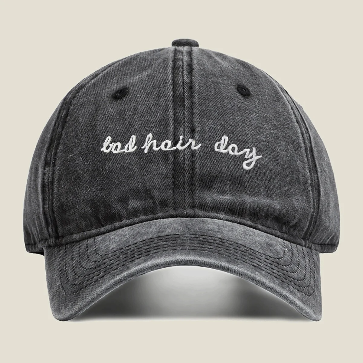 Bad Hair Day Baseball Cap Unisex Washed Cotton Adjustable Sun Protection Casual Cap for Men Women