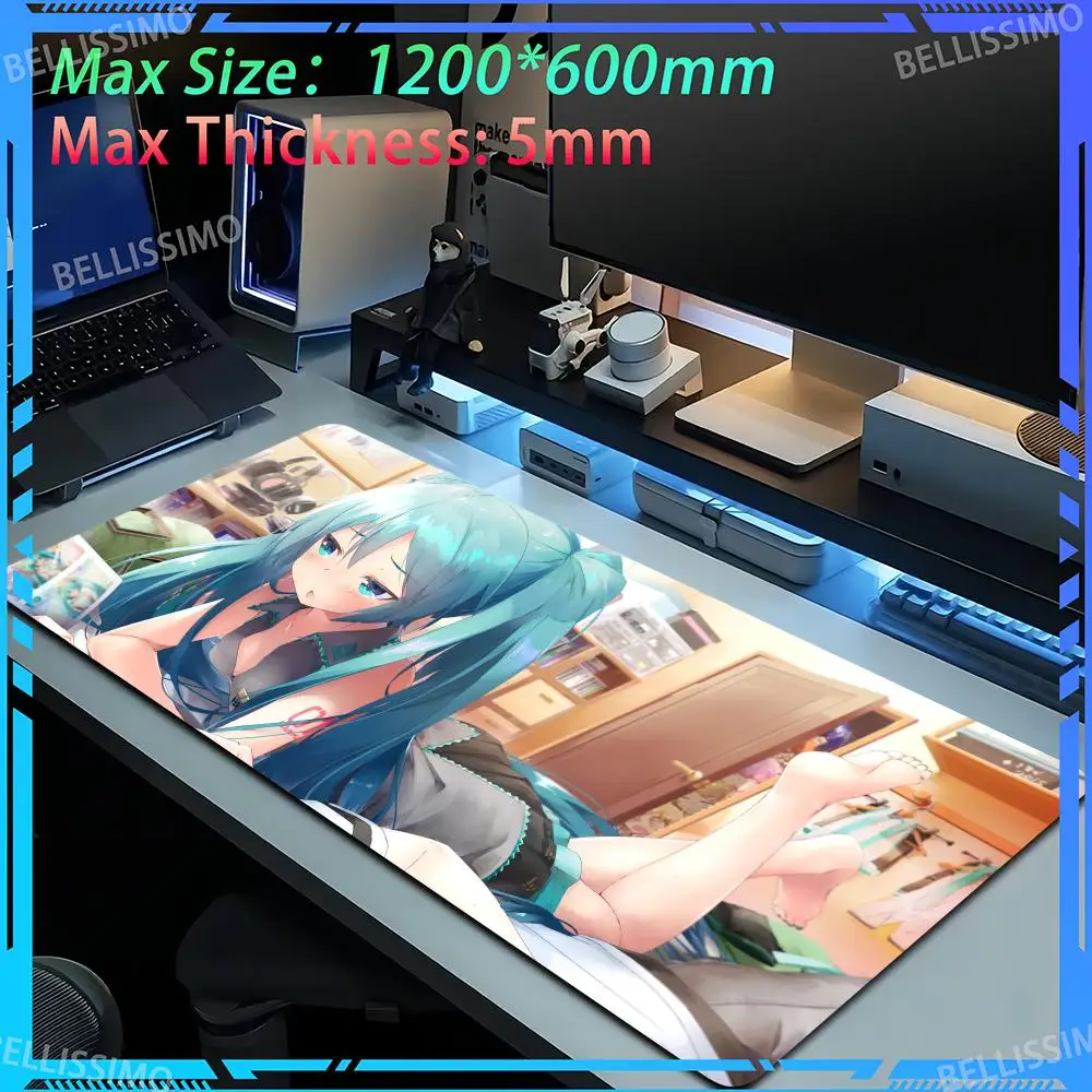 M_miku Mouse Locked edge Pad Office accessories Esports mouse pads Desktop accessories Oversized Gaming Desk mats