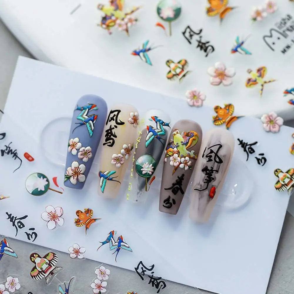 Maanfestival Oudheid Stijl Bloemen Nagel Stickers Nail Art Decoraties Chinese Nagelstickers Oudheid Nagel Stickers