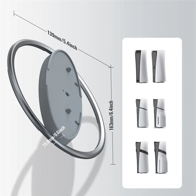 A003 수직 스탠드 게임 콘솔 호스트 스탠드 PS5 Pro/PS5 Slim/PS5 콘솔 블루 용 미끄럼 방지베이스 스탠드 교체