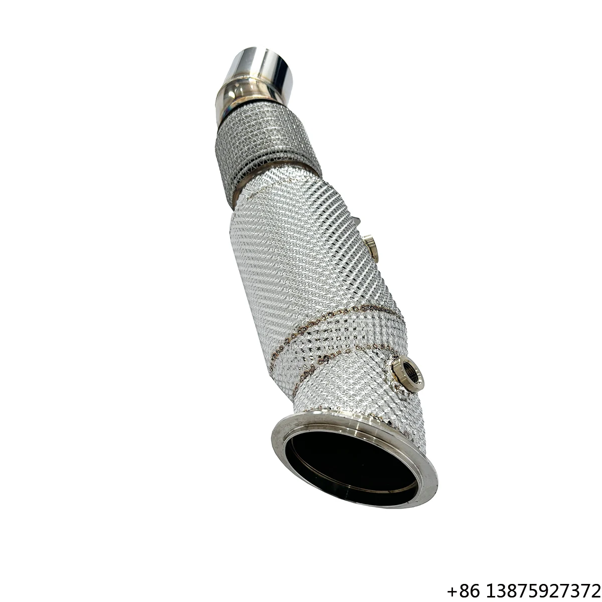 

For X5 X6 F15 F16 Stainless Steel Sports Exhaust Downpipe with Heat Shield-Ecnal Mirror Polished 5-Year Warranty