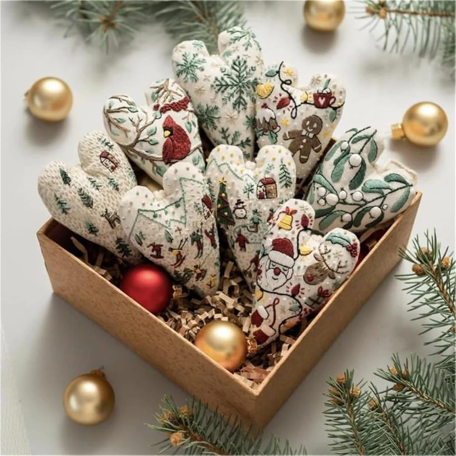 

8 комплектов рождественских украшений для вышивания с иглой и нитью, набор для вышивки крестом «сделай сам», рождественский набор для вышивки крестом