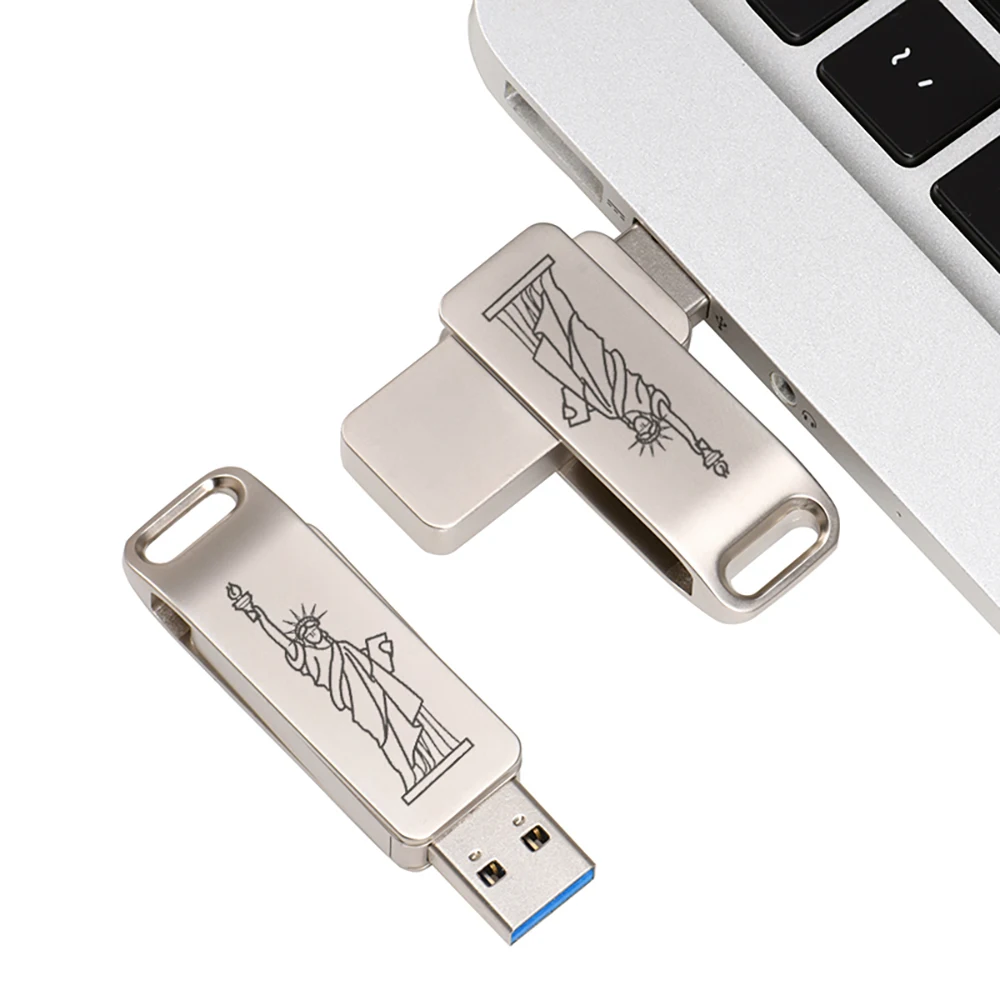 Оригинальный высокоскоростной флеш-накопитель USB 128 объемом 3,0 Гб, металлический флеш-накопитель объемом 64 ГБ, Бесплатная Цепочка для ключей, переносное хранилище памяти, U-диск