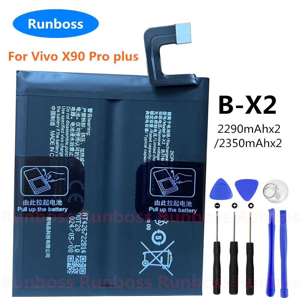 Original Battery B-X2 For Vivo X90 Pro plus / X90 Pro + New High Quality 2290mAh x2 Mobile Phone Batteries