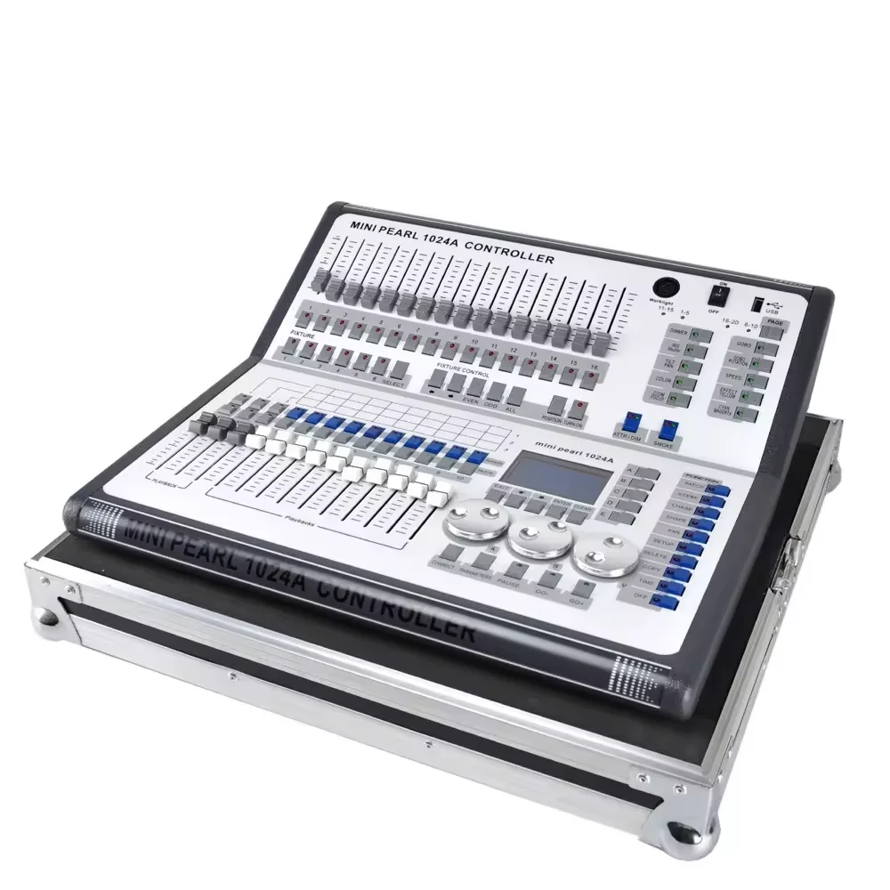 Professional Stage Equipment Mini Pearl 1024A Stage Lighting Console DMX512 Light Controller With Flight Case