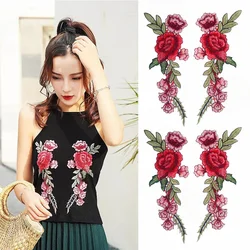 Fabric Rose Flower Bird Embroidered Clothing Patch Sew On Patch Appliques Chinese Style For Bride Evening Dress Diy Decoration
