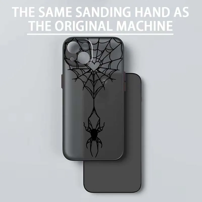Spider-Man Art Line Cool per Apple iPhone 16 15 14 13 12 11 XR XS X Pro Max Plus Mini Custodia per telefono traslucida satinata