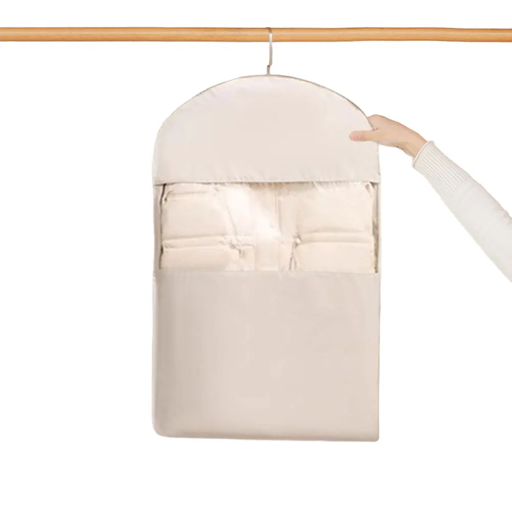 Space Saver Closet Organizer with Self Compression Zipper Dust Cover Clothes Bag Garment Cover for Clothes Coats Jackets