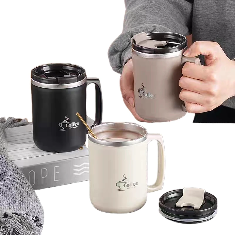 

480ml Milk Coffee Cup Stainless Steel Double Wall Thermal Insulated Water Cups and Mugs Metal Coffee Cup Mug